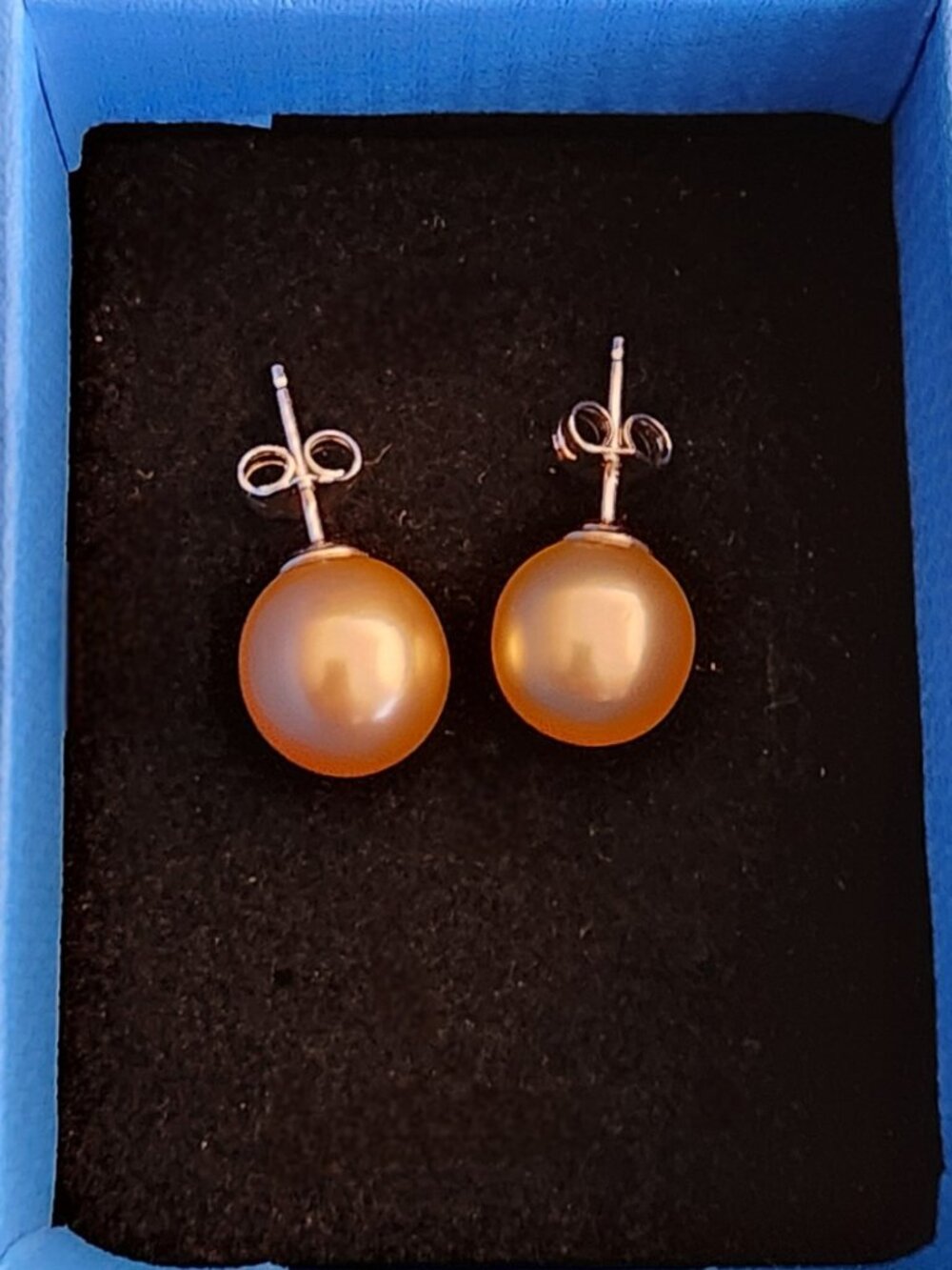 JTV Golden South Sea pearl stud earrings with Sterling Silver posts - Picture 6 of 7